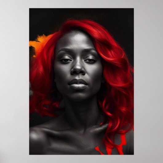 Farbschrot Lebhaftes Rothaarposter Poster (Vorne)