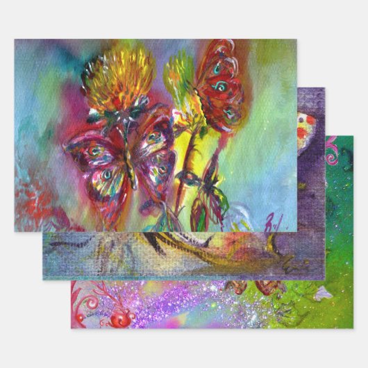 FARBSCHUHE, FRÜHSTÜCKE, BLUMEN, BLUMENFLÜSSE, WIRB GESCHENKPAPIER SET (Set)