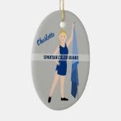 Farbschutz Blonde Braid Blau Keramik Ornament (Rechts)