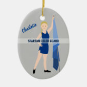 Farbschutz Blonde Braid Blau Keramik Ornament (Vorne)