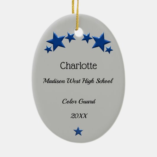 Farbschutz Blonde Braid Blau Keramik Ornament (Hinten)