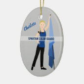 Farbschutz Blonde Braid Blau und Schwarz Keramik Ornament (Links)