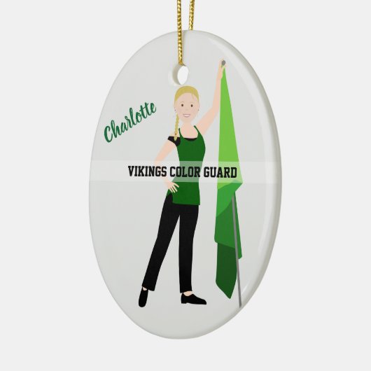 Farbschutz Blonde Braid Hair Green & Black Keramik Ornament (Links)