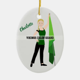 Farbschutz Blonde Braid Hair Green & Black Keramik Ornament