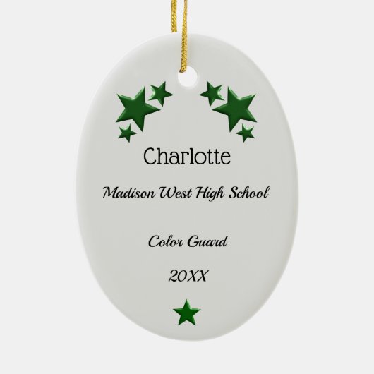 Farbschutz Blonde Braid Hair Green & Black Keramik Ornament (Hinten)