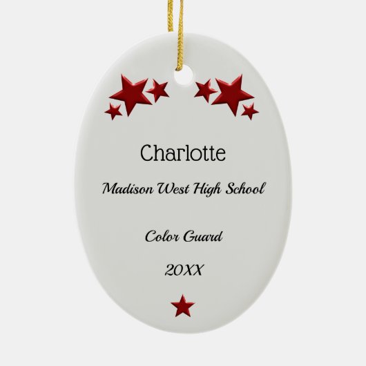 Farbschutz Blonde Braid Red & Black Keramik Ornament (Hinten)