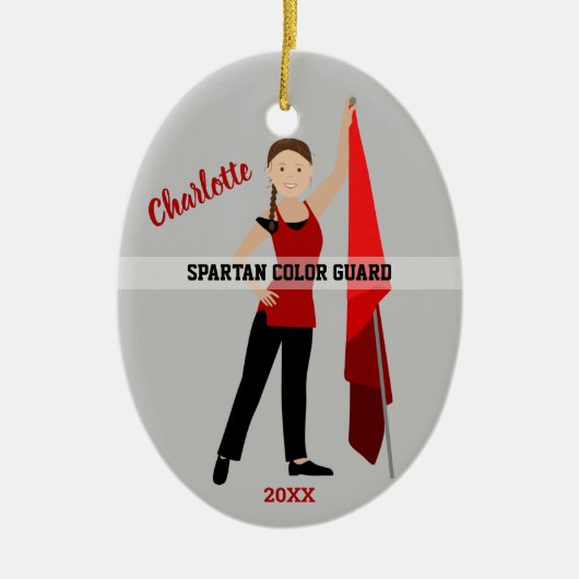 Farbschutz Brauner Haar Braunrot und Schwarz Keramik Ornament (Vorne)