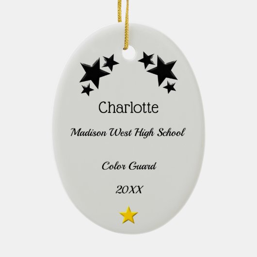 Farbschutz Brauner Haar Gelb und Schwarz Keramik Ornament (Hinten)