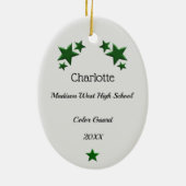 Farbschutz Brünett Hair Green & Black Keramik Ornament (Hinten)