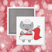 Farbschutz Cat Red White Magnet