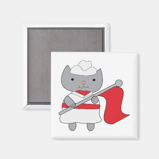 Farbschutz Cat Red White Magnet (Vorderseite/Rückseite)