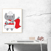 Farbschutz Cat Red White Poster