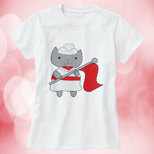 Farbschutz Cat Red White T-Shirt