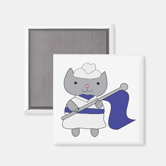 Farbschutz der Katze Blau Weiß Magnet (Vorderseite/Rückseite)