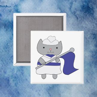 Farbschutz der Katze Blau Weiß Magnet