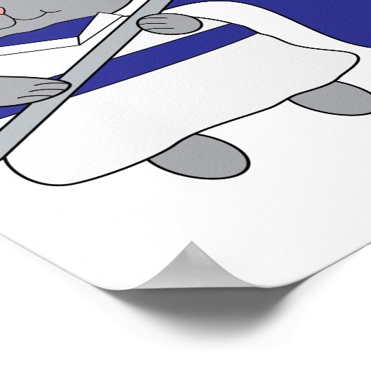 Farbschutz der Katze Blau Weiß Poster (Ecke)