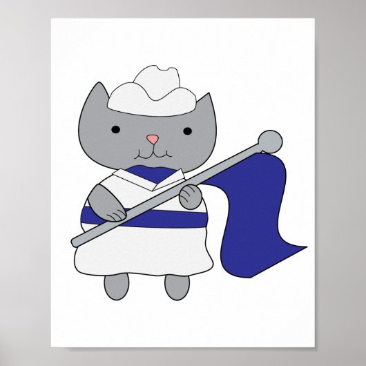 Farbschutz der Katze Blau Weiß Poster (Vorne)