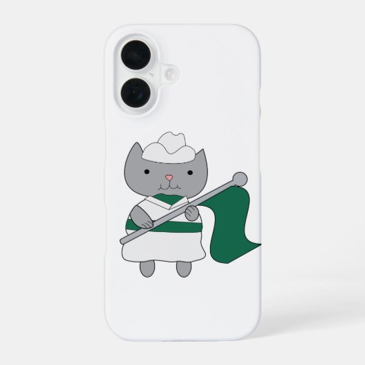 Farbschutz der Katze grün iPhone 16 Hülle (Rückseite)
