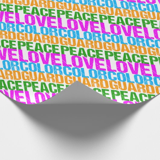 Farbschutz der Peace Liebe Geschenkpapier (Ecke)