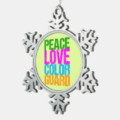 Farbschutz der Peace Liebe Schneeflocken Zinn-Ornament (Rechts)
