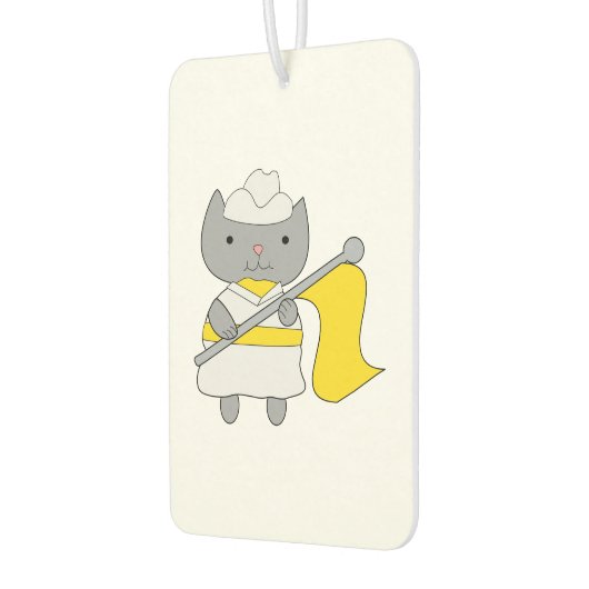 Farbschutz Graue Katze Gelb Weiß Autolufterfrischer (Links)