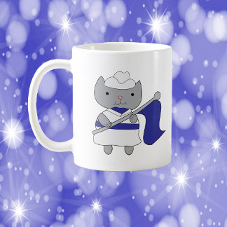 Farbschutz Katze blau und weiß Kaffeetasse