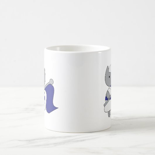 Farbschutz Katze blau und weiß Kaffeetasse (Mittel)