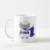 Farbschutz Katze blau und weiß Kaffeetasse (Links)