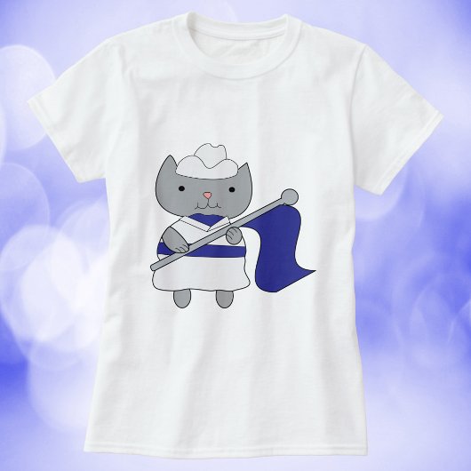 Farbschutz Katze blau weiß T-Shirt