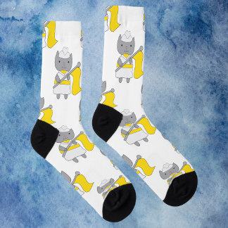 Farbschutz Katzengelbes weißes Muster Socken