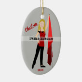 Farbschutz mit Blonde Haar rot und schwarz Keramik Ornament (Rechts)