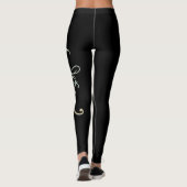 Farbschutz schwarz mit schweißem Design Leggings (Rückseite)