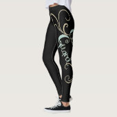 Farbschutz schwarz mit schweißem Design Leggings (Links)