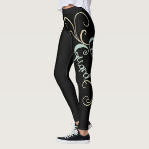 Farbschutz schwarz mit schweißem Design Leggings