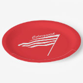 Farbschutzflagge Pappteller (Schrägansicht)