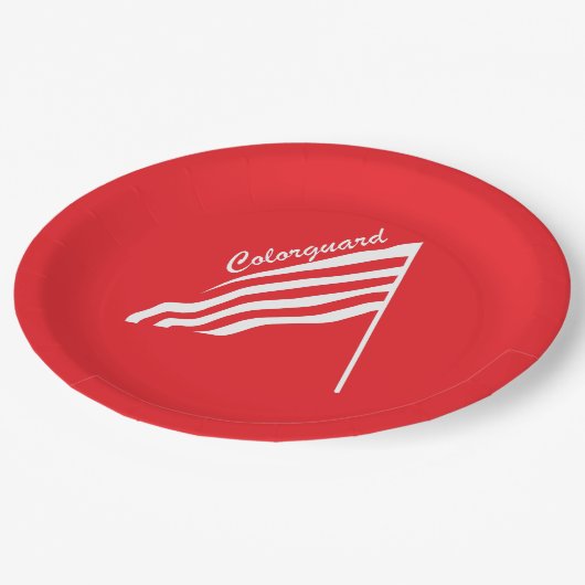 Farbschutzflagge Pappteller (Schrägansicht)