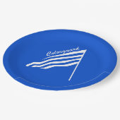 Farbschutzflagge Pappteller (Schrägansicht)