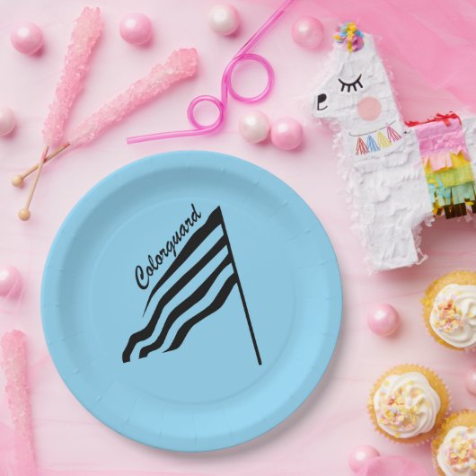 Farbschutzflagge Pappteller (Party)