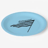 Farbschutzflagge Pappteller (Schrägansicht)