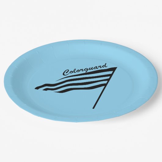 Farbschutzflagge Pappteller (Schrägansicht)