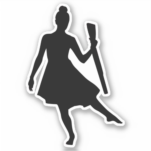 Farbschutztänzer mit Rifle Aufkleber (Vorderseite)