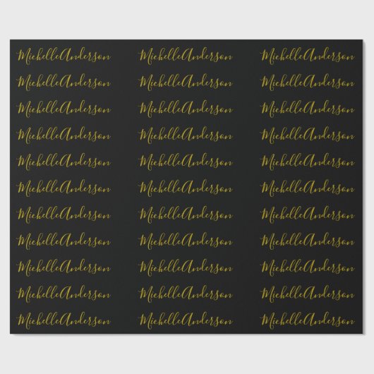 Farbschwarz Moderner Minimalistischer Handschrifte Geschenkpapier (Flach)