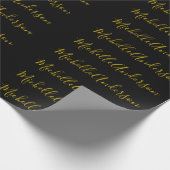 Farbschwarz Moderner Minimalistischer Handschrifte Geschenkpapier (Ecke)