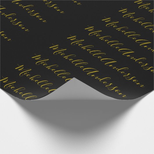 Farbschwarz Moderner Minimalistischer Handschrifte Geschenkpapier (Ecke)