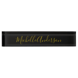 Farbschwarz Moderner Minimalistischer Handschrifte Namensplakette
