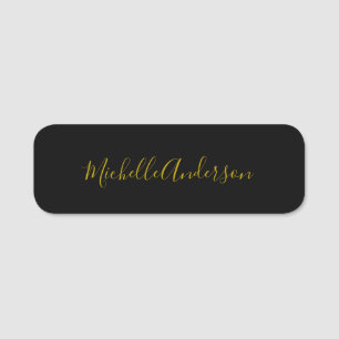 Farbschwarz Moderner Minimalistischer Handschrifte Namensschild