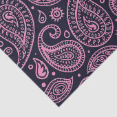 Farbschwarz und rosa klassisches Paisley-Muster Seidenpapier (Ausschnitt)