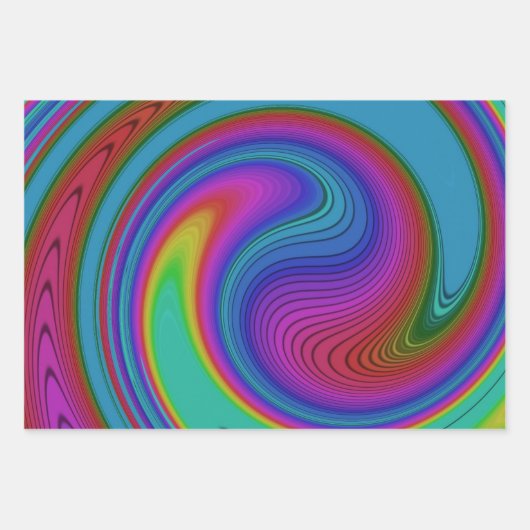 Farbschwirl Geschenkpapier Set (Vorderseite 3)