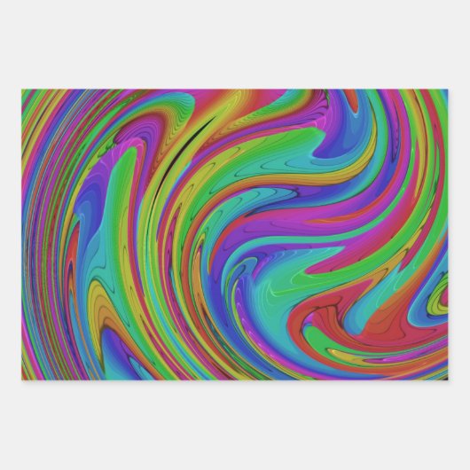 Farbschwirl Geschenkpapier Set (Vorderseite)