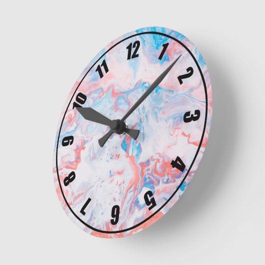 Farbschwirl Runde Wanduhr (Winkel)